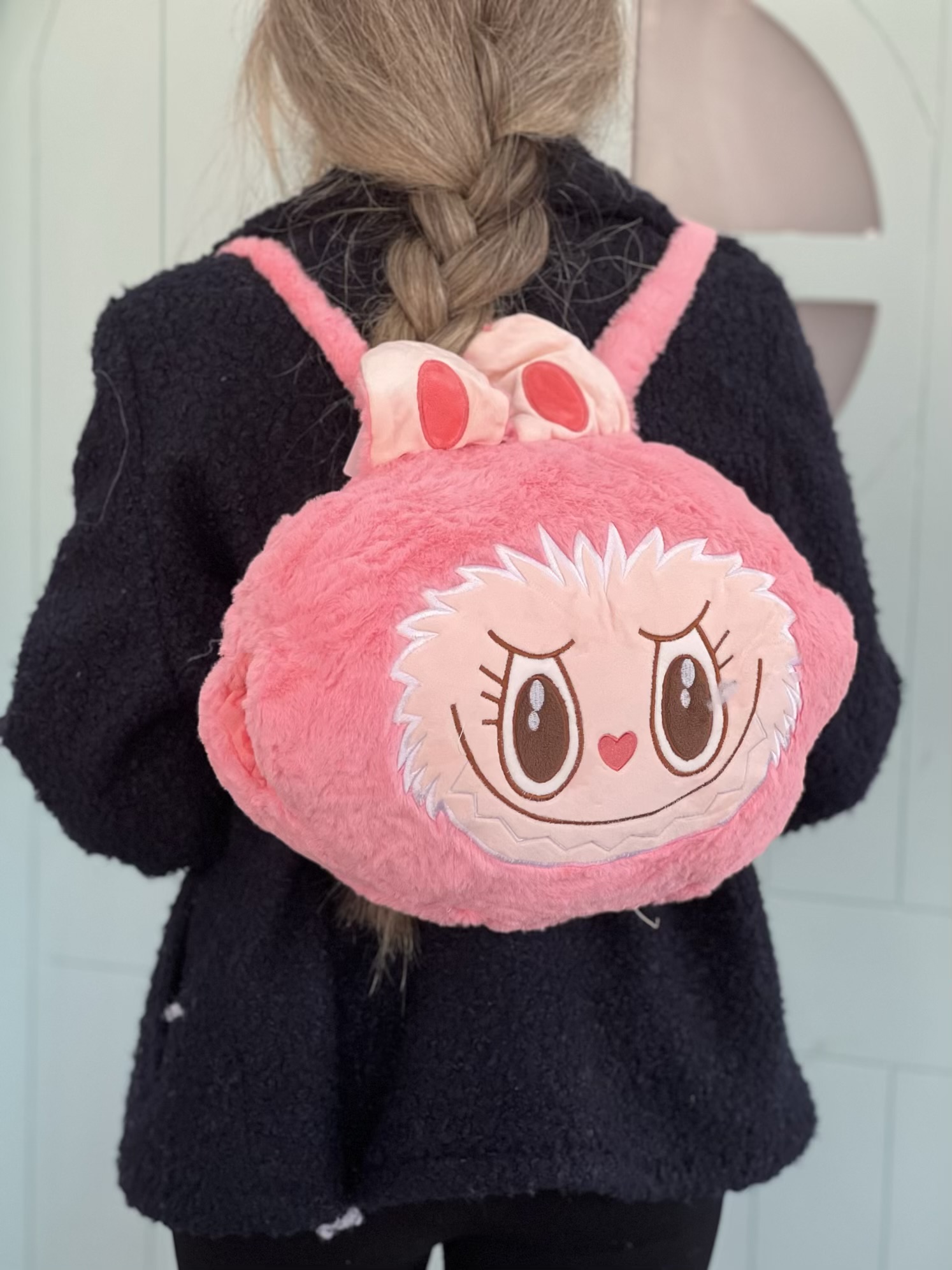 پتوبالشتی لبوبو رنگی کوله‌ای