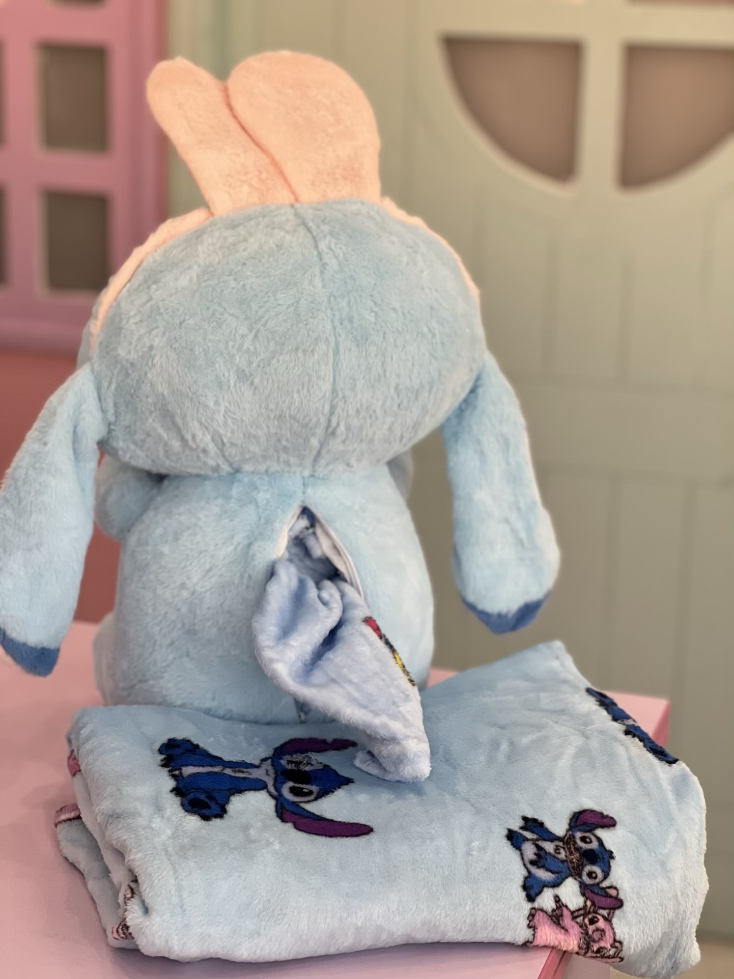 پتوبالشتی استیج تل خرگوشی آبی