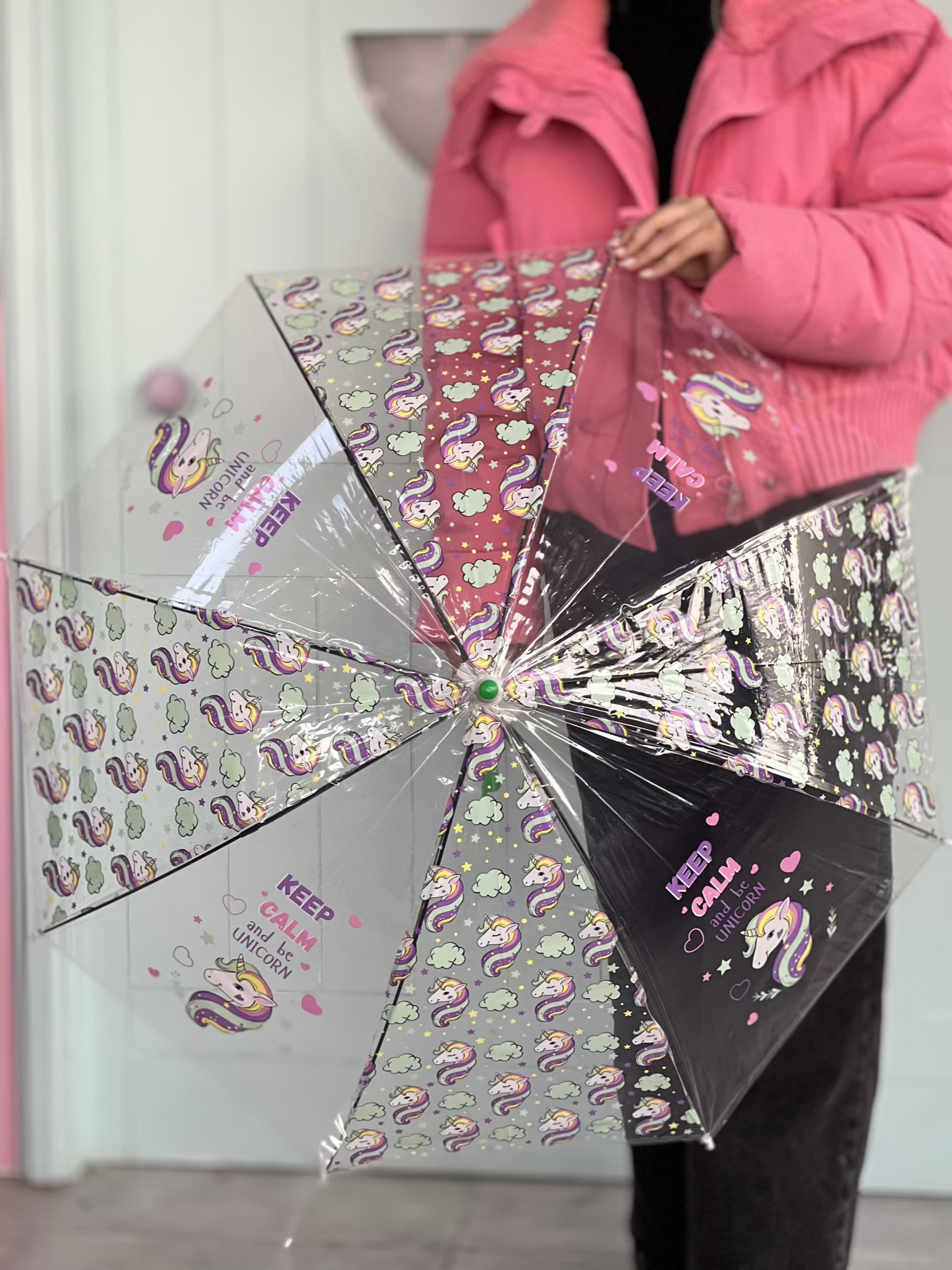 چتر یونیکورن ریز شفاف