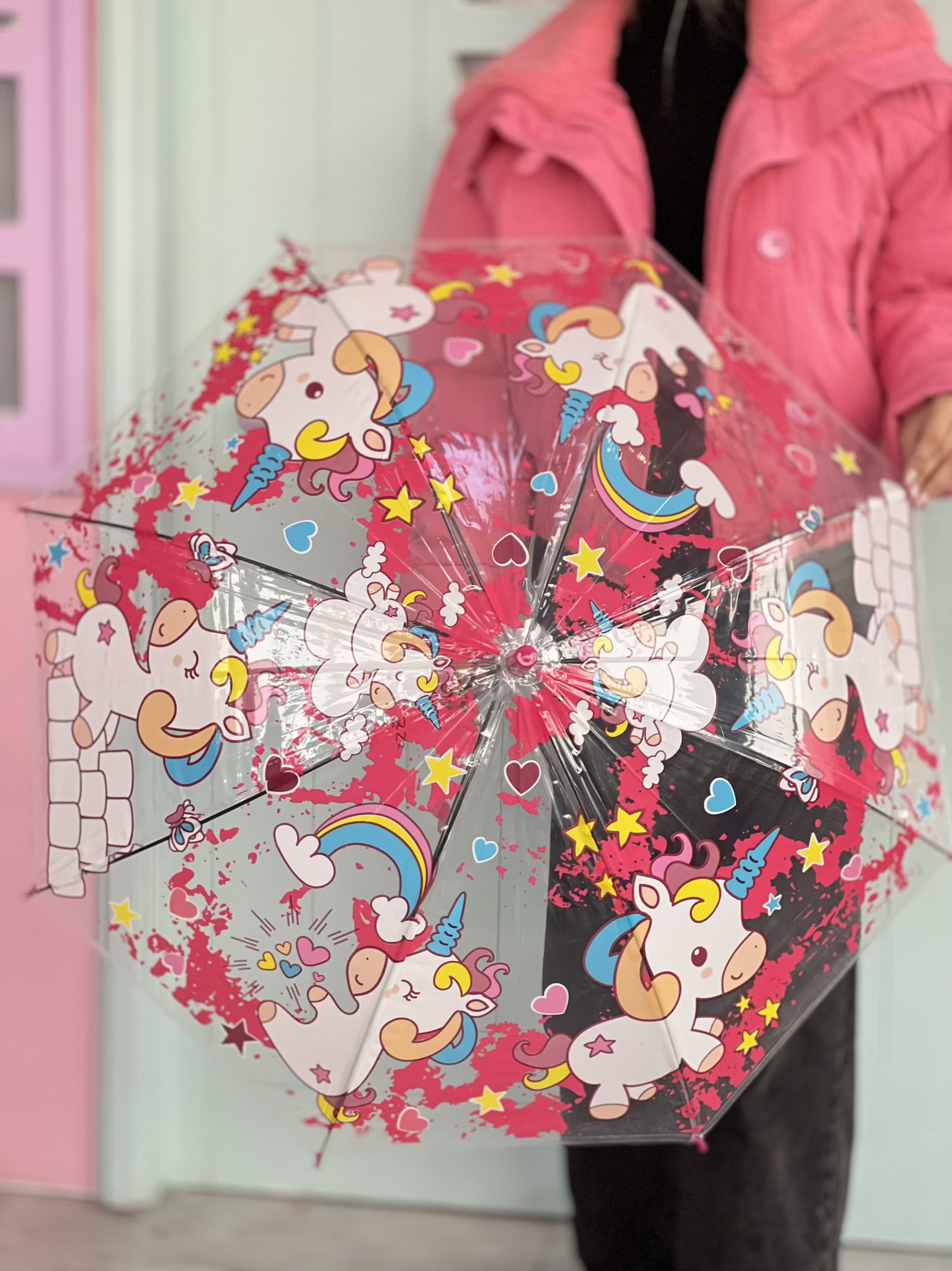 چتر یونیکورن درشت شفاف