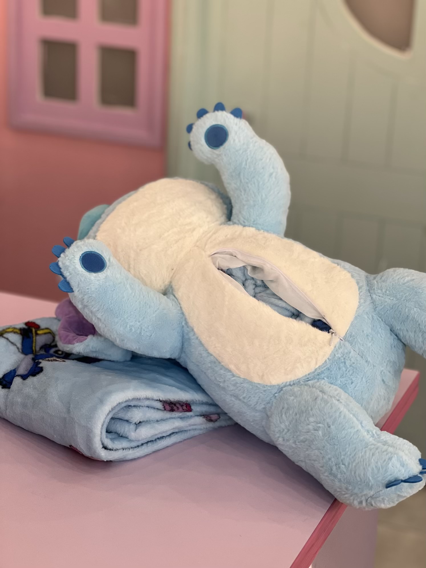 پتوبالشتی استیج خوابیده آبی