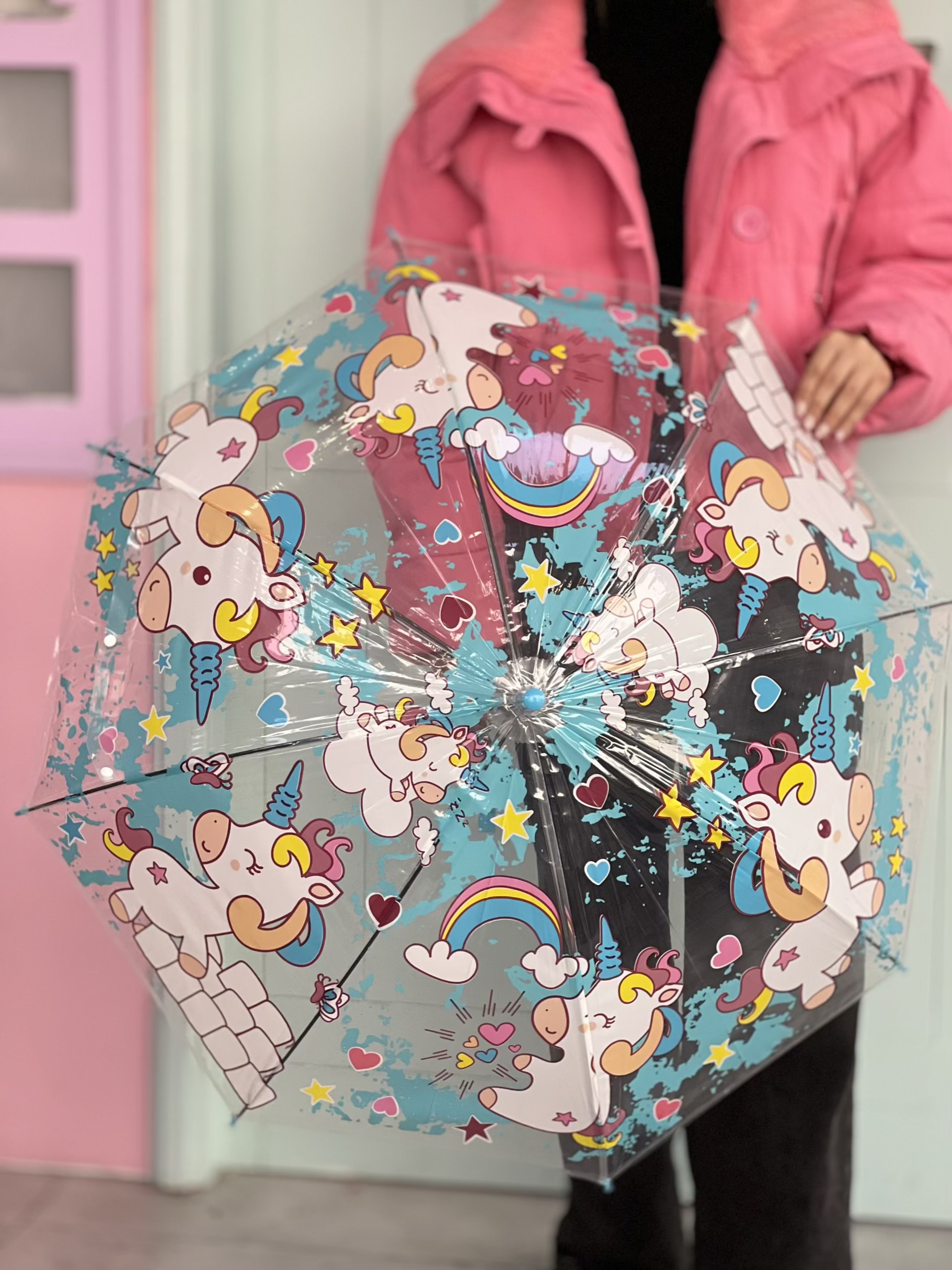 چتر یونیکورن درشت شفاف