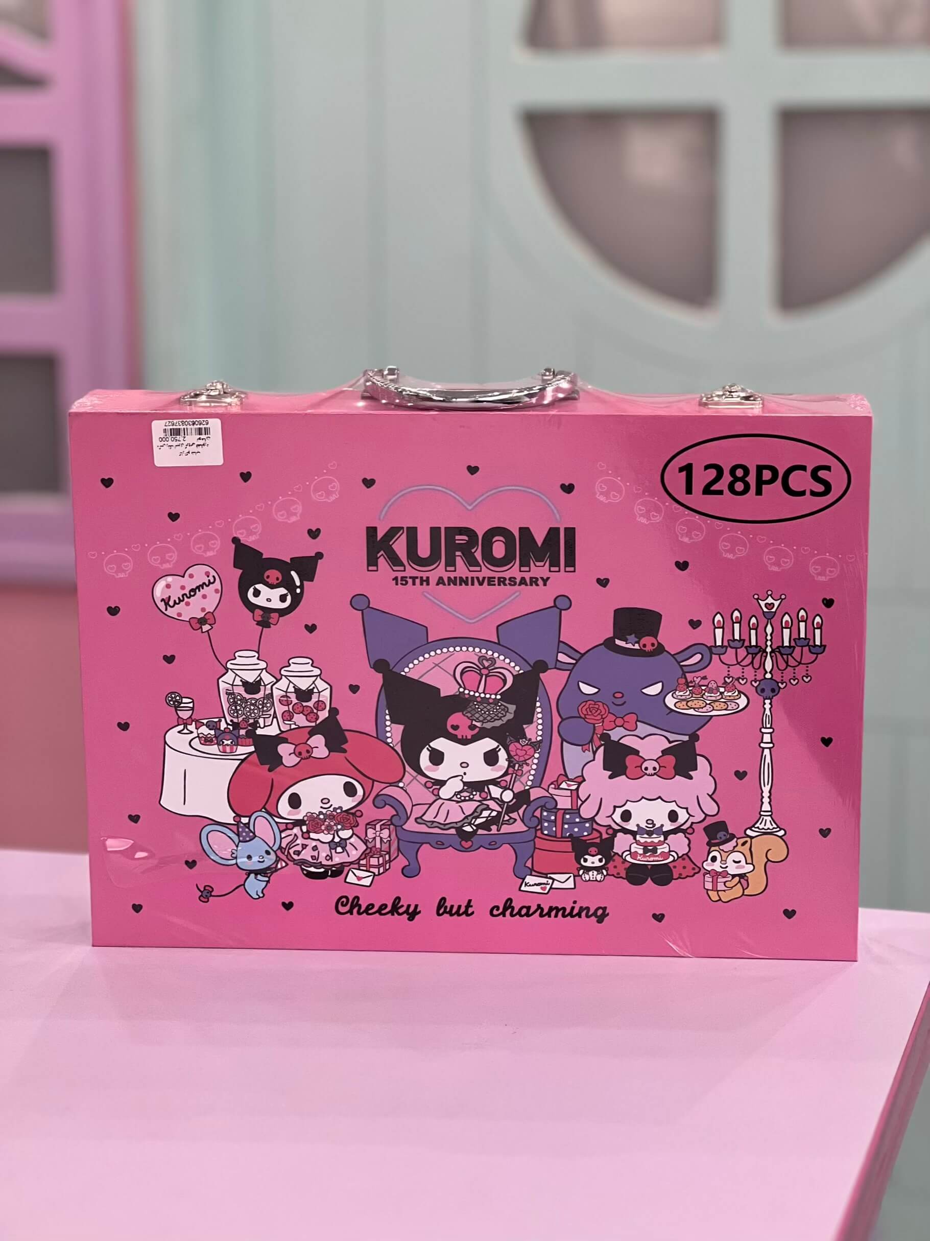 چمدان رنگ آمیزی کرومی صورتی یک طبقه