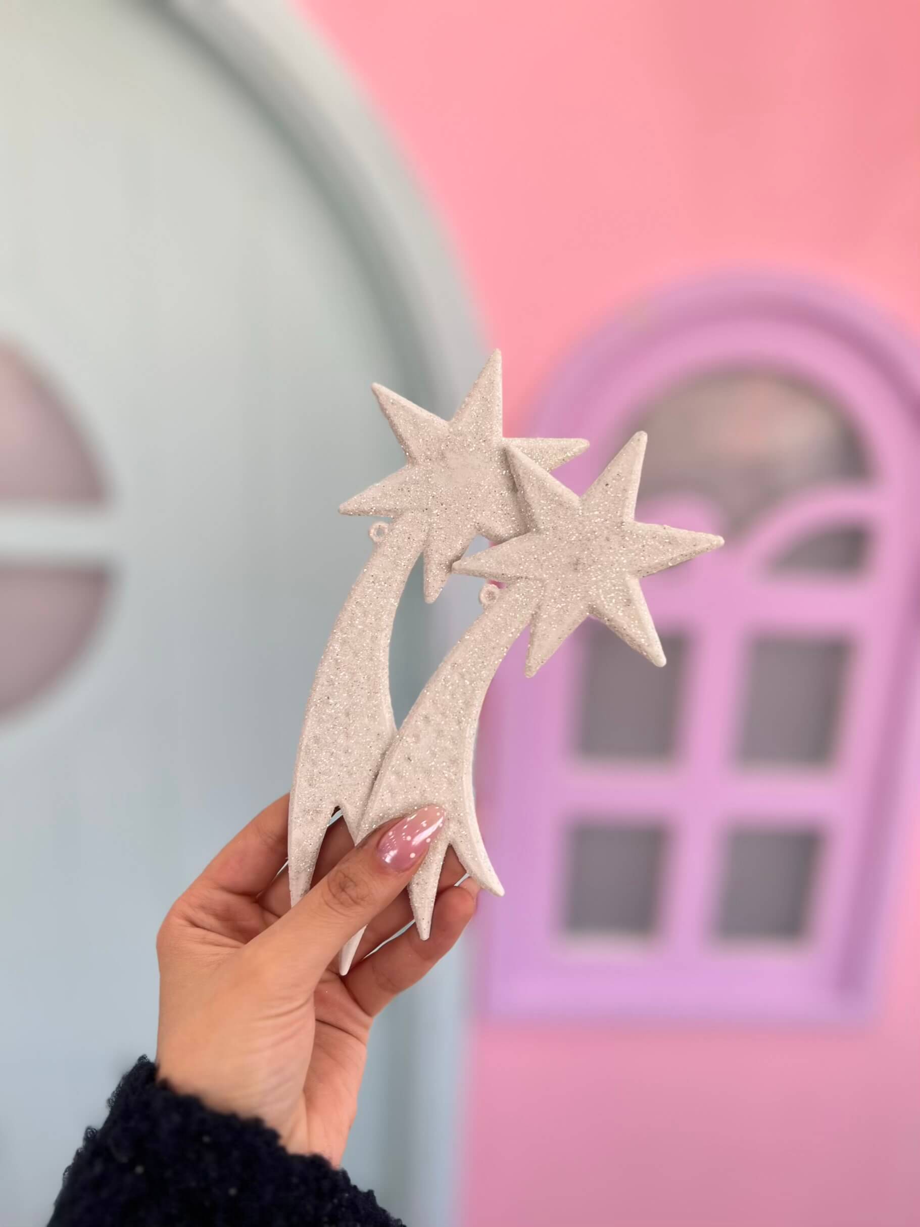 آویز ستاره دنباله دار برفی 2تایی