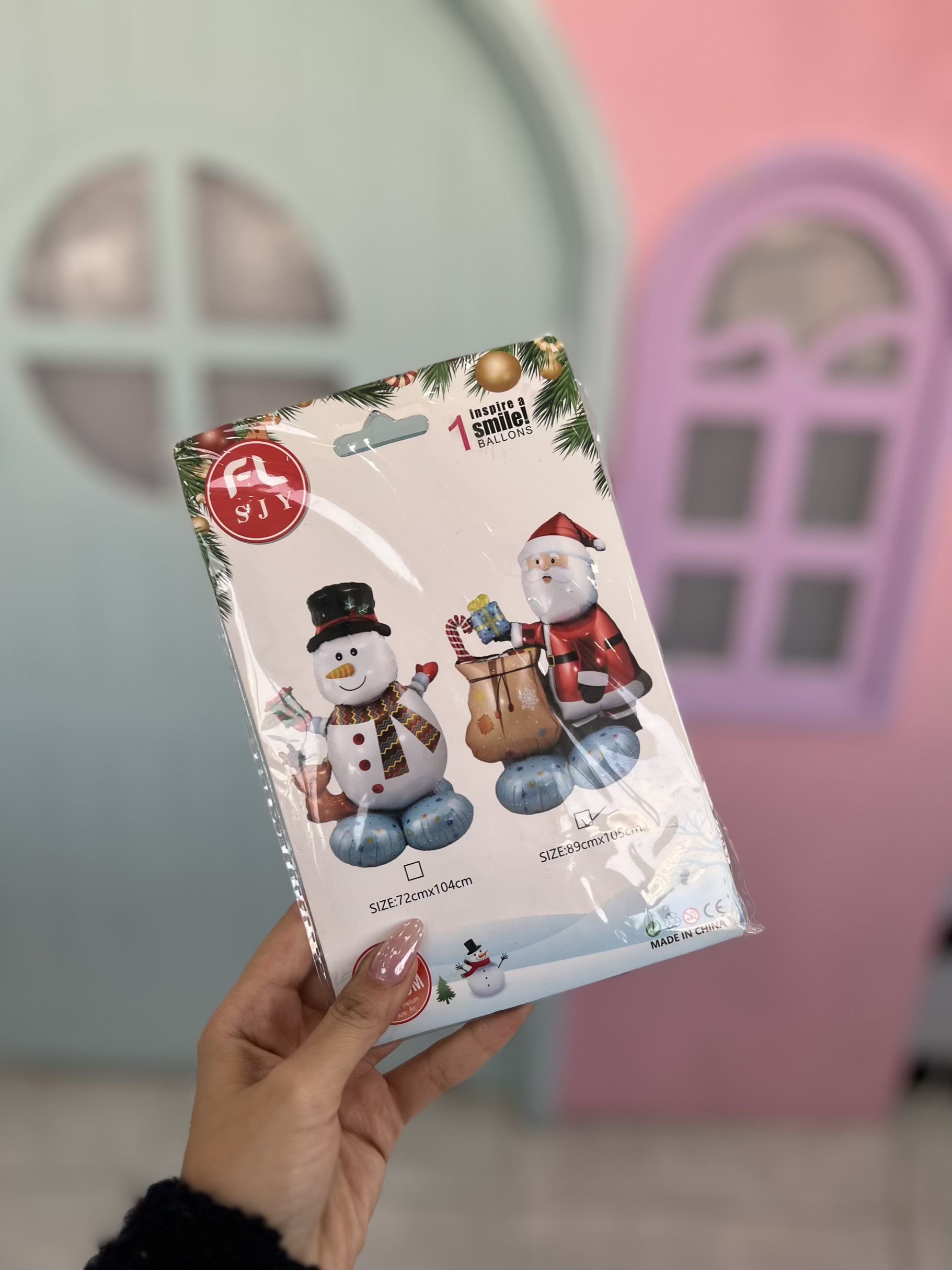 بادکنک دکوری ایستاده بابانوئل بزرگ