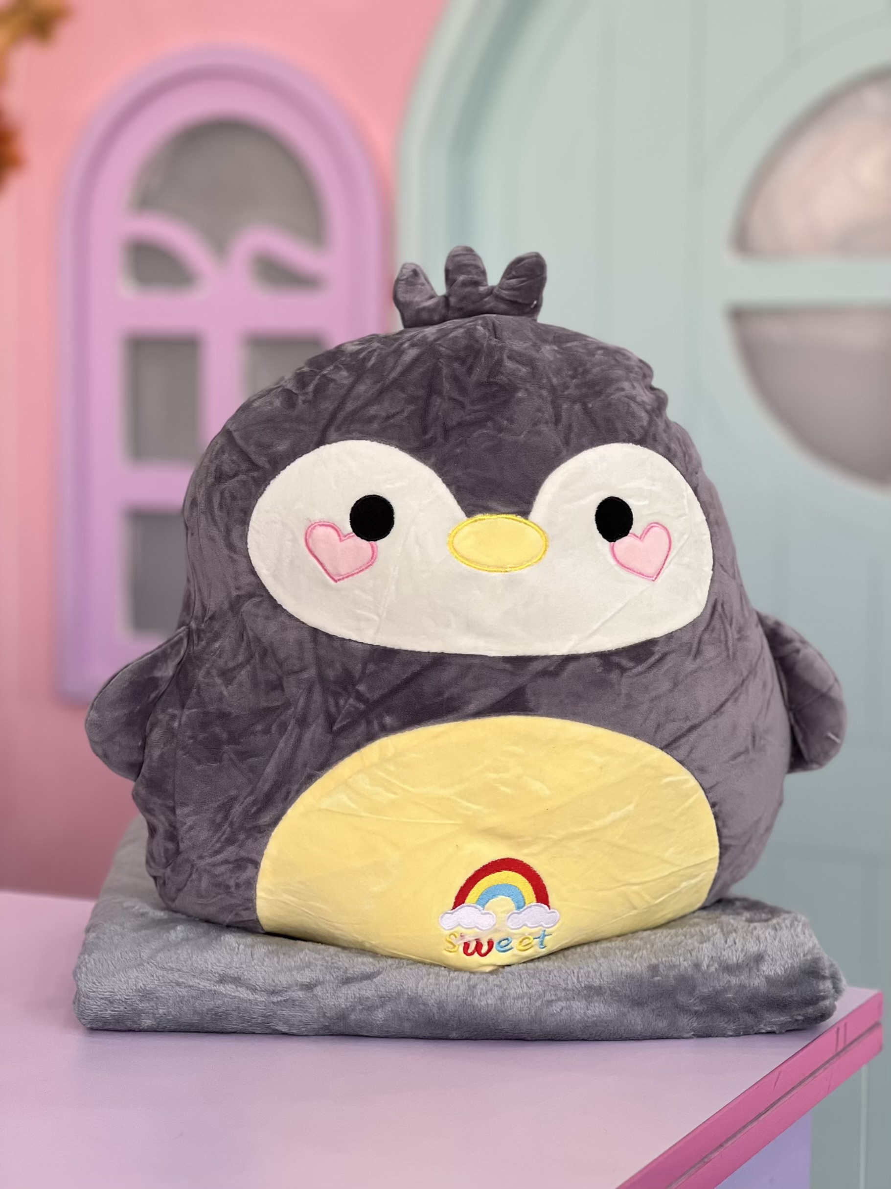 پتو بالشتی پنگوئن لپ قلبی