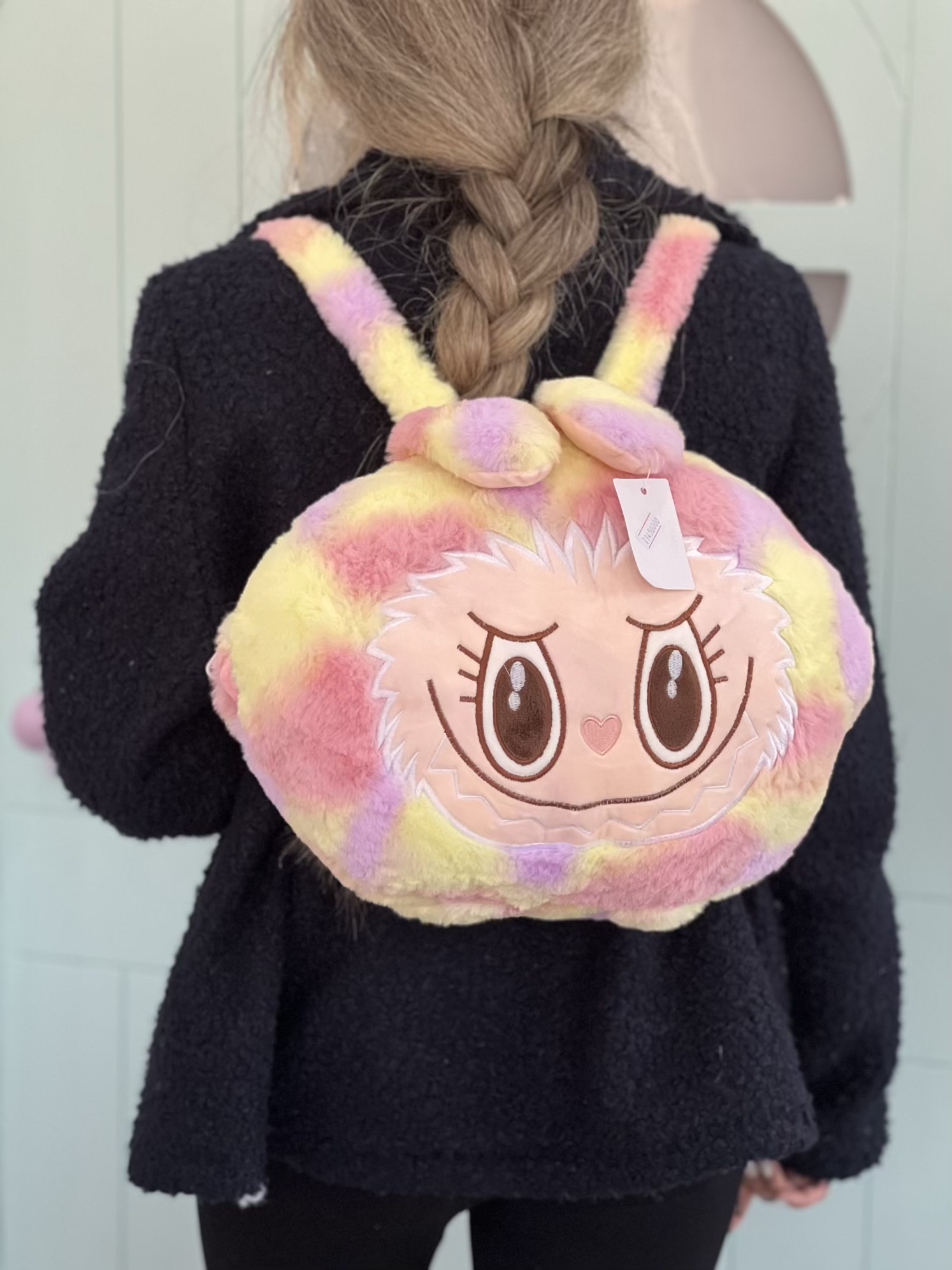 پتوبالشتی لبوبو آبرنگی کوله‌ای