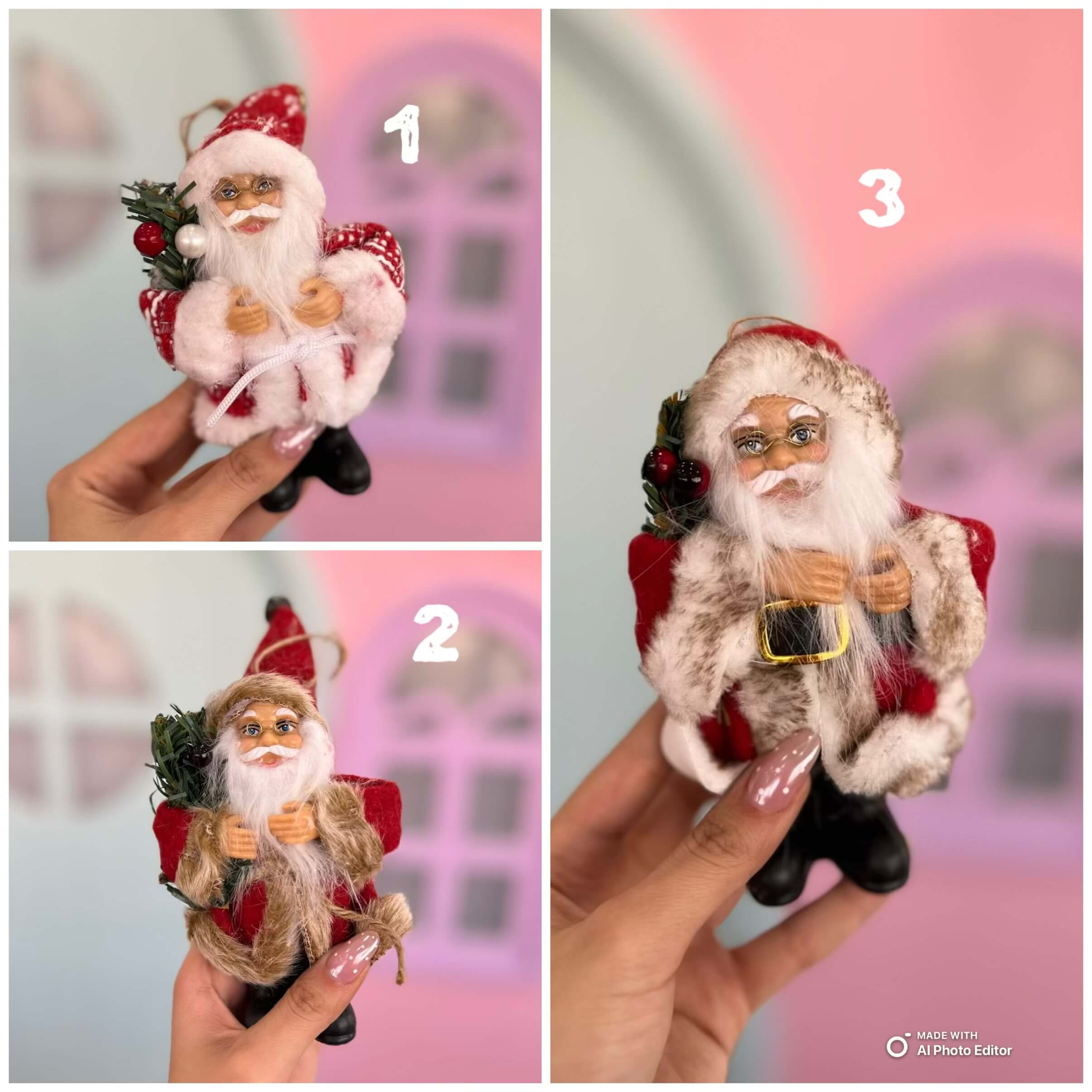 عروسک و آویز بابانوئل کوچک