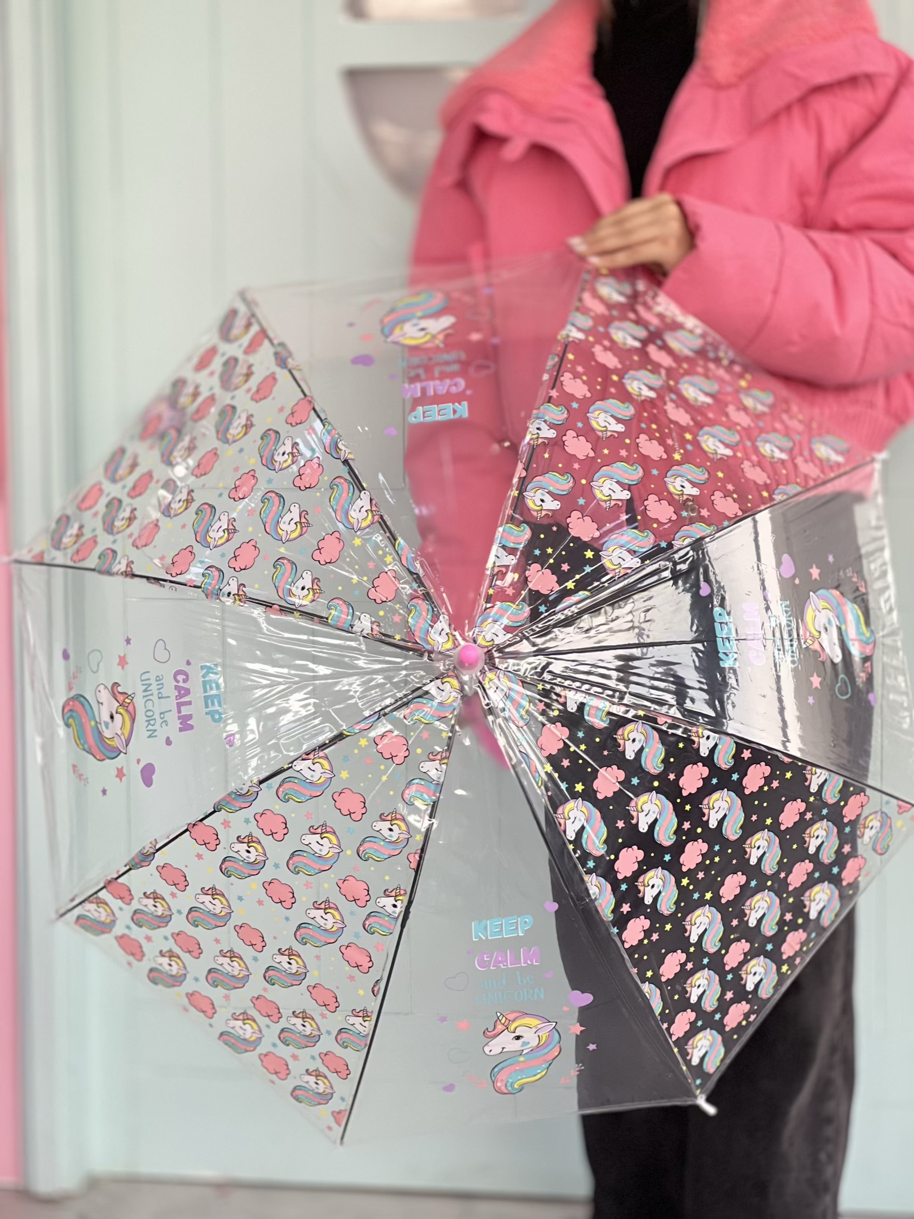 چتر یونیکورن ریز شفاف